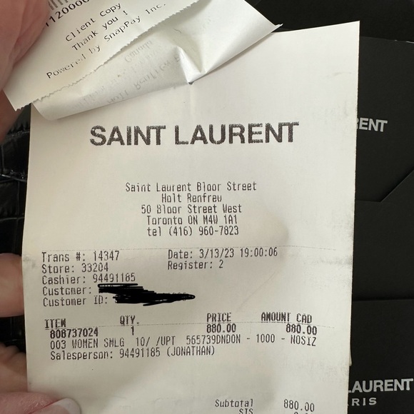 NWT Yves Saint Laurent Black Crocodile Embossed Women’s Clutch - Picture 8 of 10